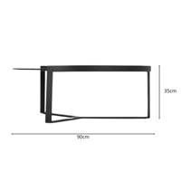 Aula table basse noire et verre transparent fumé