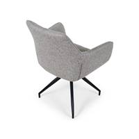 Olivier chaise de bureau tissu gris Dorian et métal noir
