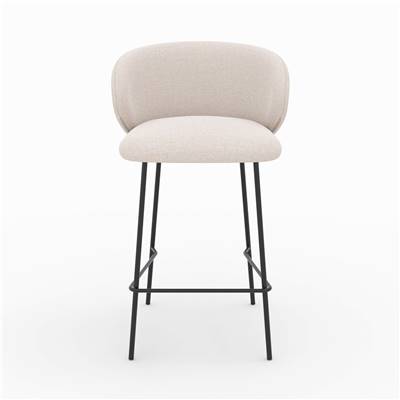 Nalon chaise ilot central tissu beige pieds métal noir H68
