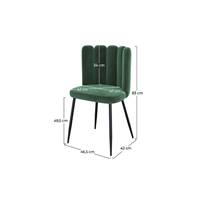 Lisboa chaise en velours vert et pieds en métal noir