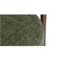 Alma fauteuil en tweed vert et bois foncé