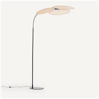 Nocapée lampadaire arc rotin 3 pétales