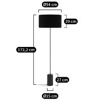 Rayannna lampadaire noyer metal et coton noir