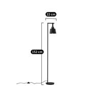 Odile lampadaire en métal noir et cuir