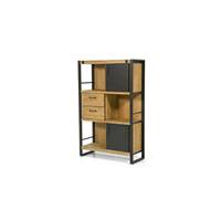 Kiko bibliothèque acacia et métal 2 portes