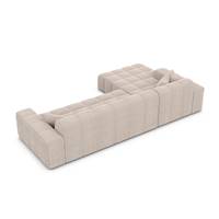Lodce canapé d'angle gauche en tissu texturé beige