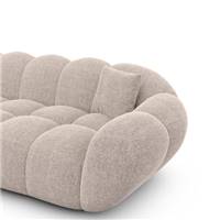 Sigono canapé d'angle gauche en tissu texturé beige