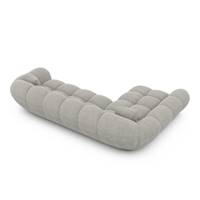 Sigono canapé d'angle gauche en tissu texturé gris clair