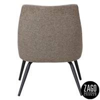 Luz fauteuil en tissu marron foncé aspect chiné