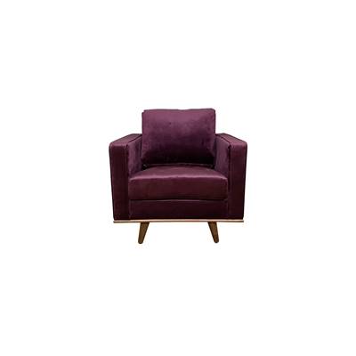 Mike fauteuil en velours bordeaux