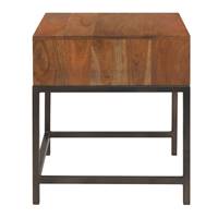 Naxos table de chevet en bois d'acacia et bois recyclé 1 tiroir