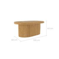 Esther table basse ovale en rotin naturel
