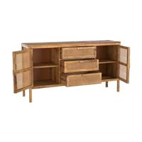 Bombo buffet 2 portes et 3 tiroirs en cannage et bois