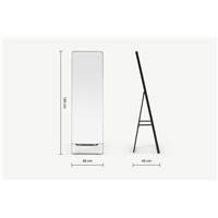 Arles miroir sur pieds noir mat 48x160