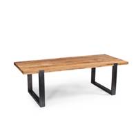 Molissan table à manger 240cm pieds U métal noir