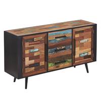 Soho buffet bois de bateau recyclé 2 portes 3 tiroirs