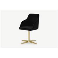 Keira chaise de bureau en velour noir