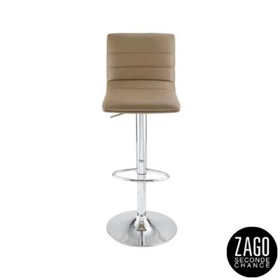 Oli chaise de bar en PU taupe pied métal