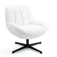 Rena fauteuil pivotant en tissu texturé blanc