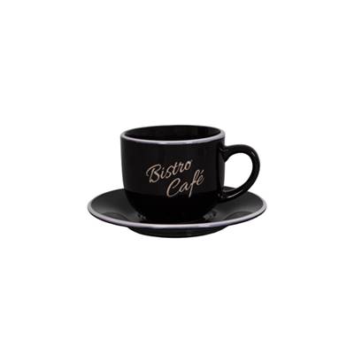 Mug et soucoupe "Bistro - café" Noir