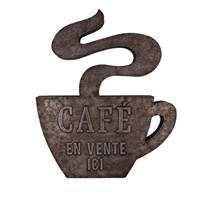 Panneau tasse zinc mural "CAFE"