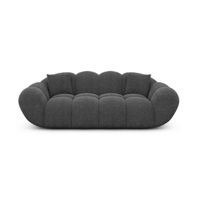 Sigono canapé 2 places en tissu texturé gris anthracite