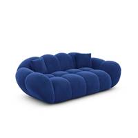 Sigono canapé 2 places en velours bleu pétrole