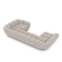 Sigono canapé panoramique angle gauche en tissu bouclé beige