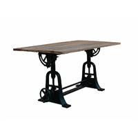 Arty table à manger industrielle en bois de manguier et métal noir 150cm