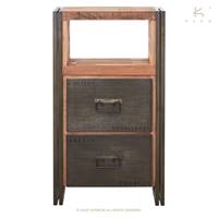 Nautical meuble de rangement bois de bateau recycl 2 tiroirs