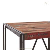 Nautical table haute bois de bateau recyclé L100cm