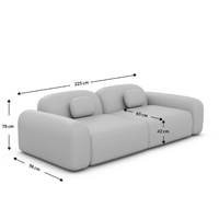 Buccana canapé 3 places en tissu texturé beige