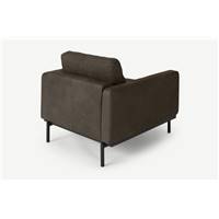 Jarrod fauteuil cuir brun truffe