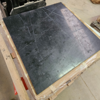 Hautma table basse carré marbre noir