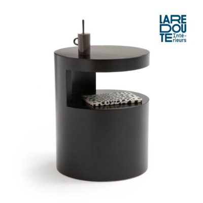 Spring table de chevet cylindrique noir