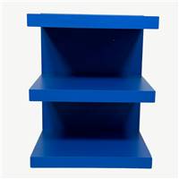 Xely table de chevet forme E bleu