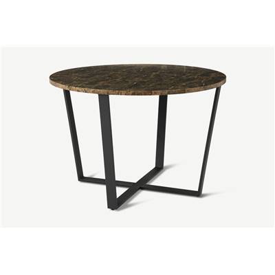 Amble table ronde effet marbre brun