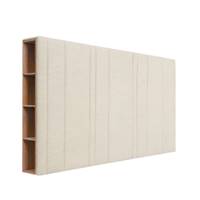 Jédéon tête de lit 180cm tissu crème vanille avec rangement