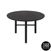 Tempo table basse ronde en chêne noir 3 pieds