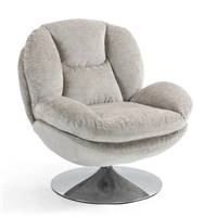 Topi fauteuil pivotant tissu texturé taupe gris