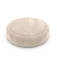 Virata table basse ronde en velours crème et verre