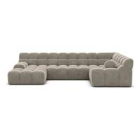 Boon canapé panoramique d'angle gauche en velours beige foncé