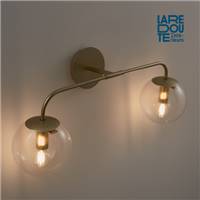 Manisa applique double laiton et verre transparent