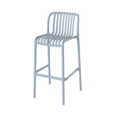 Lumi chaise de bar d'extérieur en bleu pastel H76cm