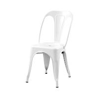 Lix chaise en métal industrielle blanc mat