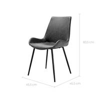 Lucas chaise en cuir synthétique gris foncé