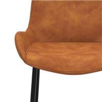 Arianna chaise de bar en cuir synthétique camel pied métal