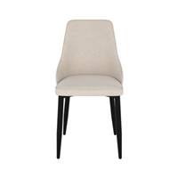 Diane chaise en tissu beige et pieds en mtal noir