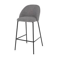 Mathi chaise de bar en tissu chiné gris foncé H66