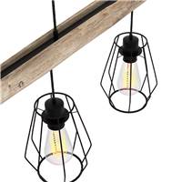 Cameron suspension 4 lampes en bois et métal